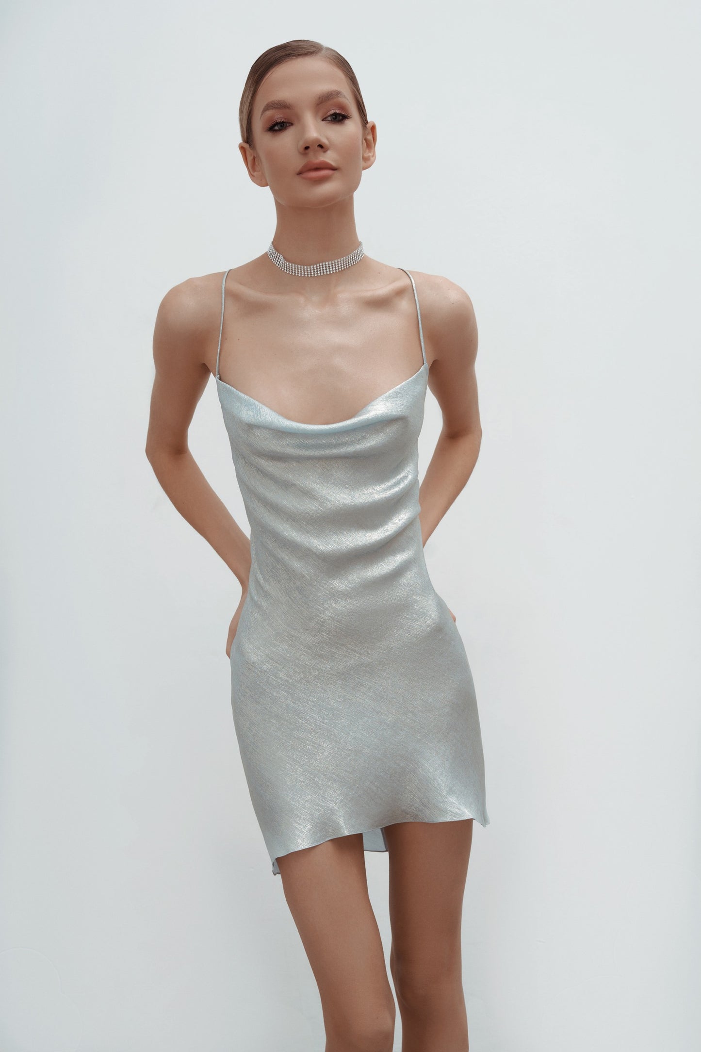 MAVRO CASTRO CHROME BLUE DRESS
