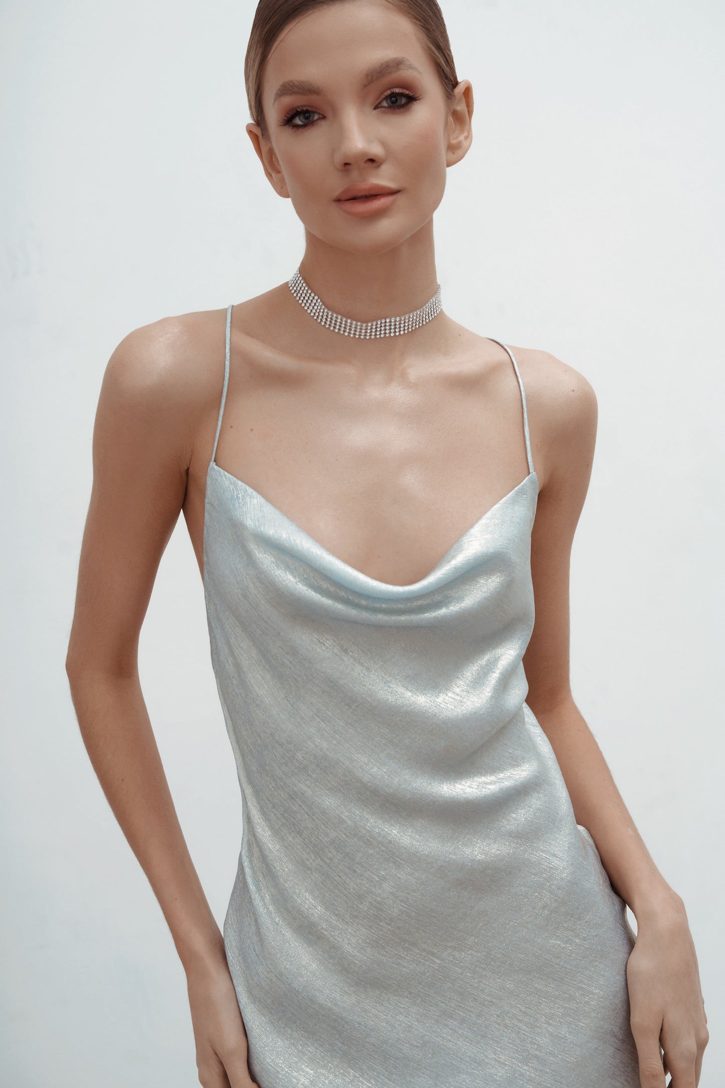 MAVRO CASTRO CHROME BLUE DRESS