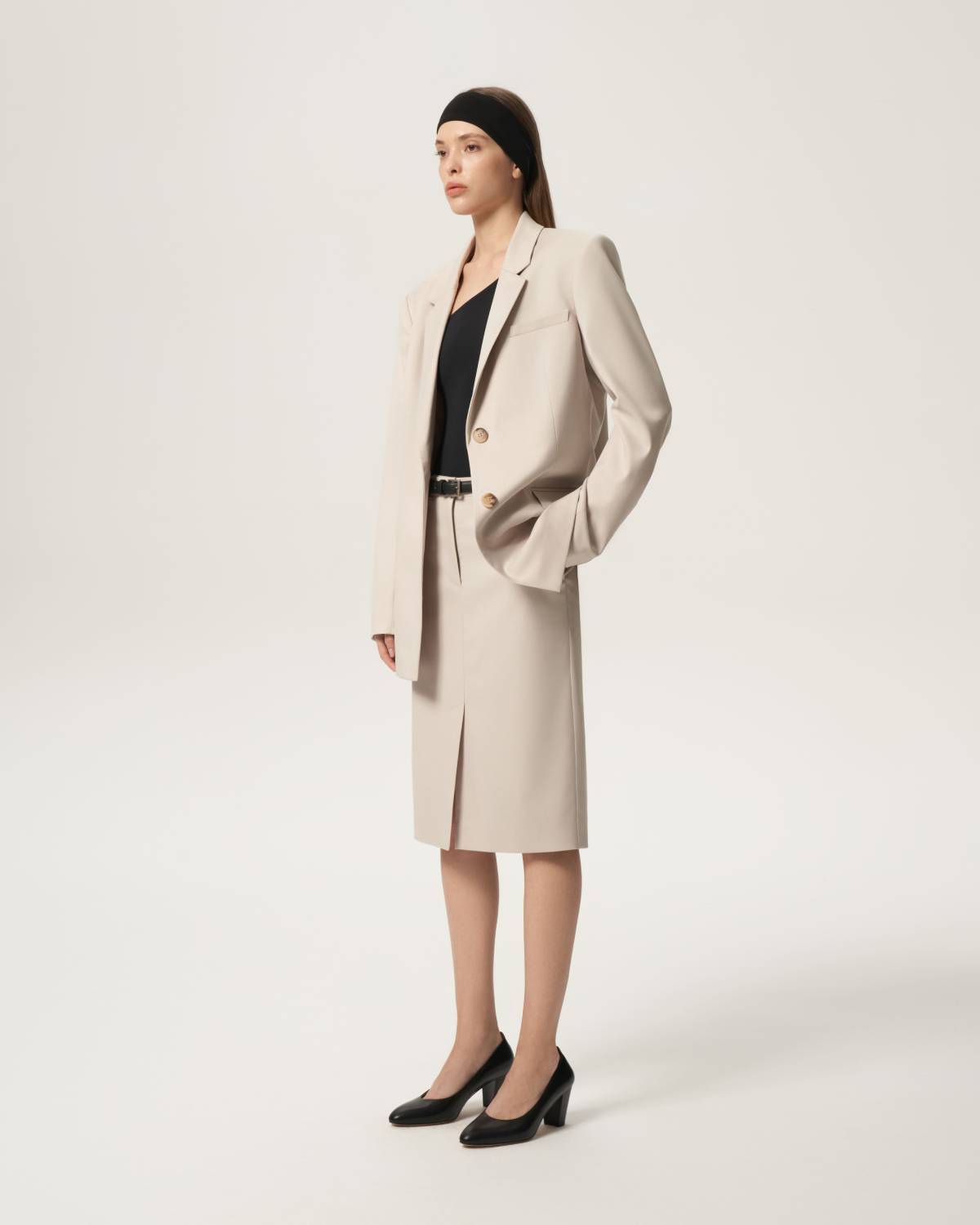 Laurent midi skirt milk