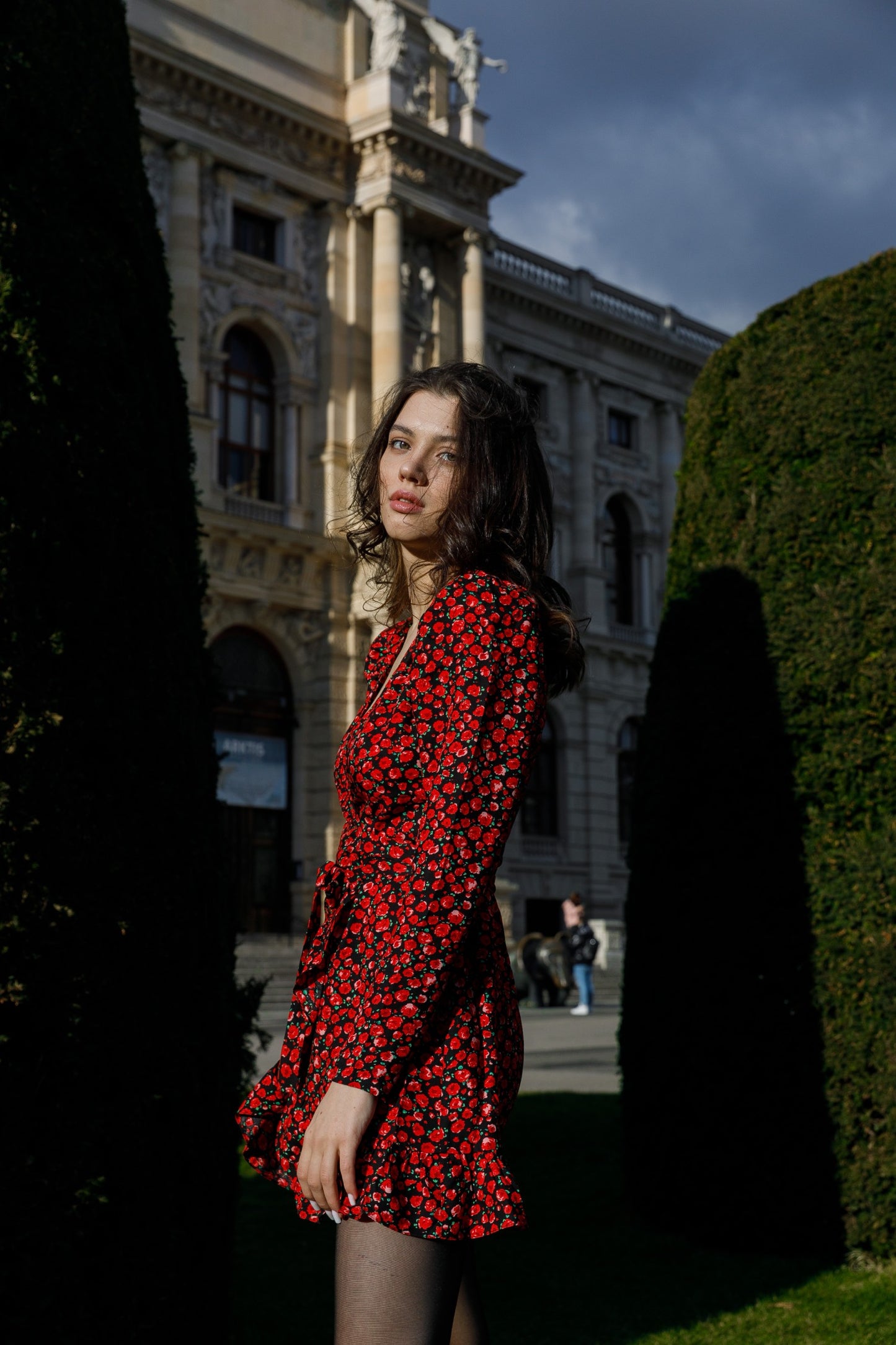 MAVRO CASTRO FLORA DRESS RED