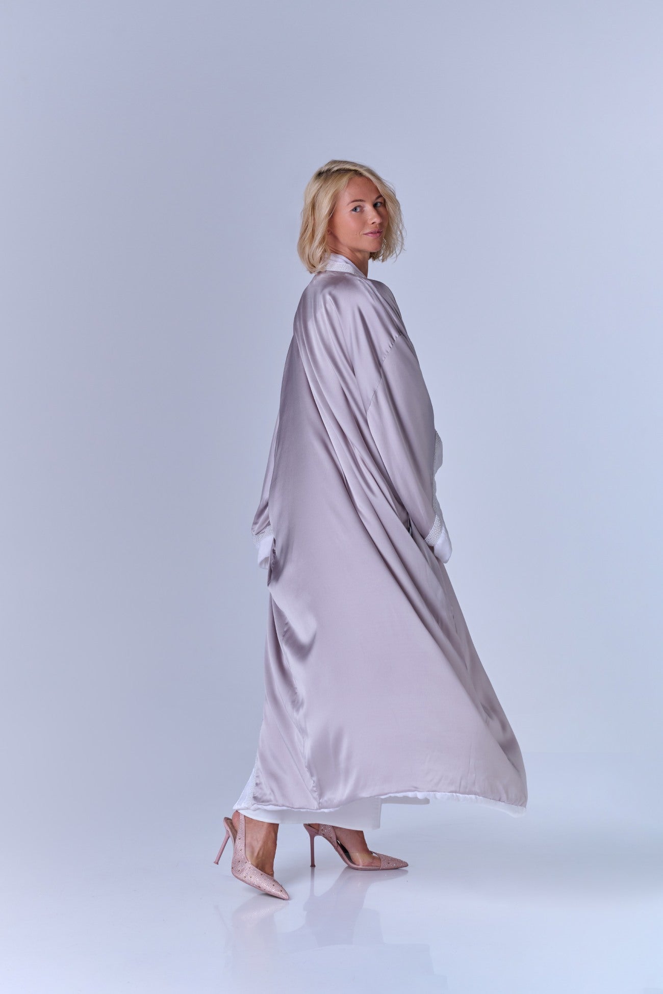 SELFSURE REVERSIBLE SILK-VELVET KIMONO MILA