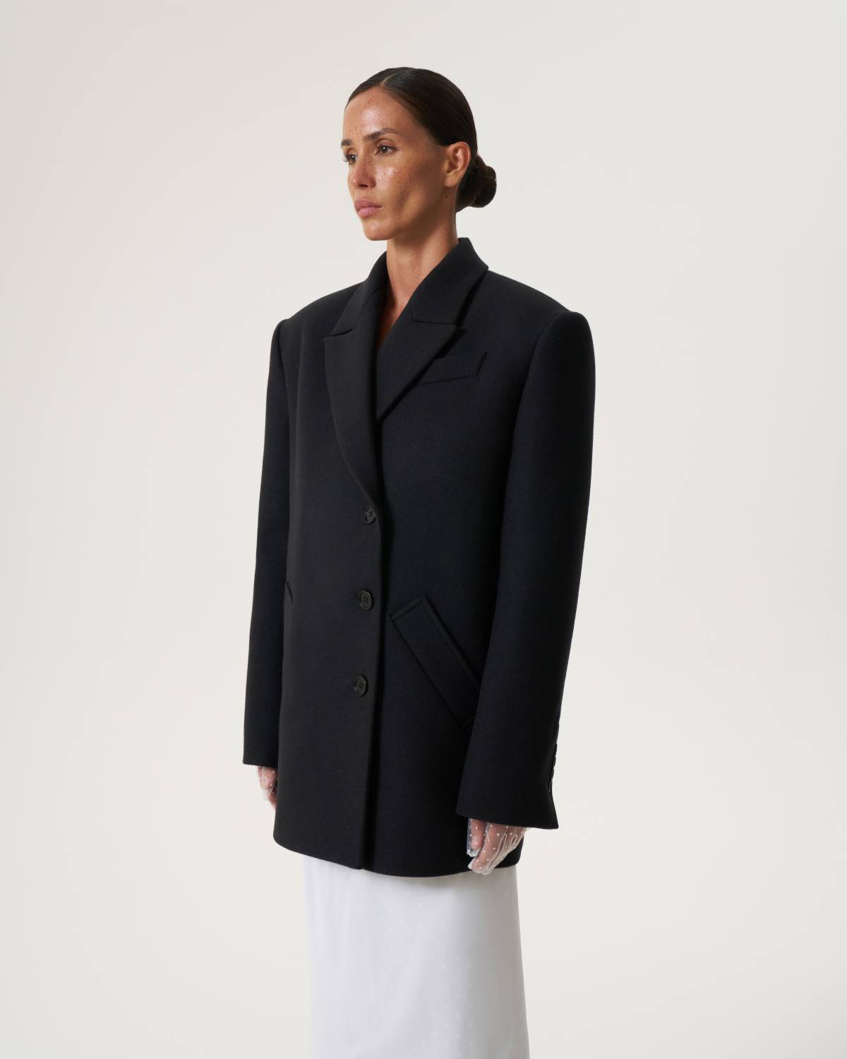Short straight black coat