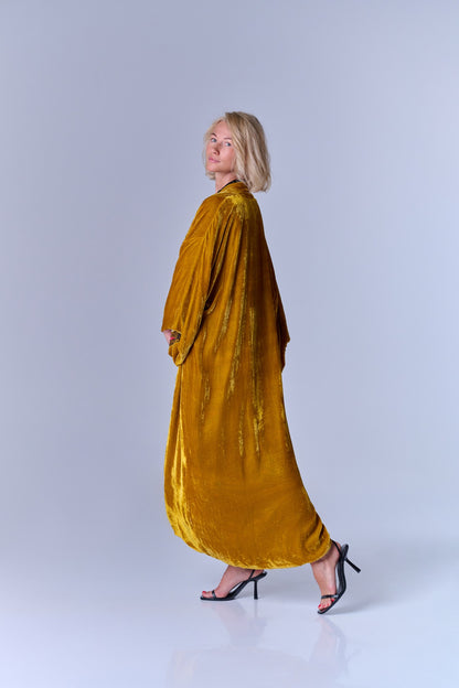 Reversible silk-velvet kimono SAURA