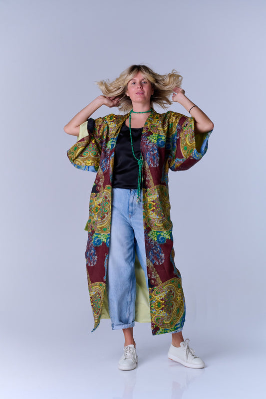 SELFSURE SILK-COTTON KIMONO DONATELLA