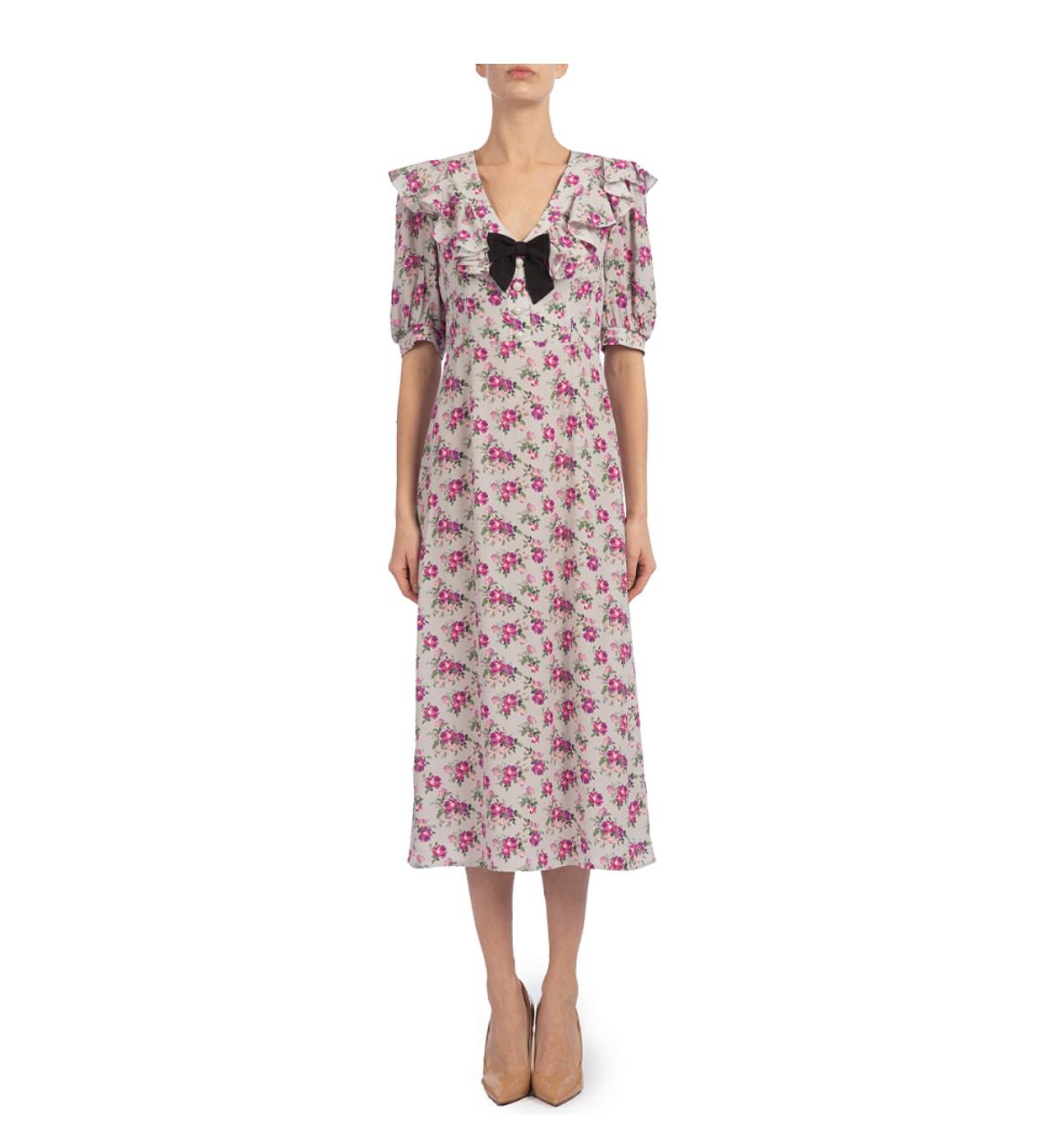 MAIZEL LIGHT GREY FLORAL DRESS