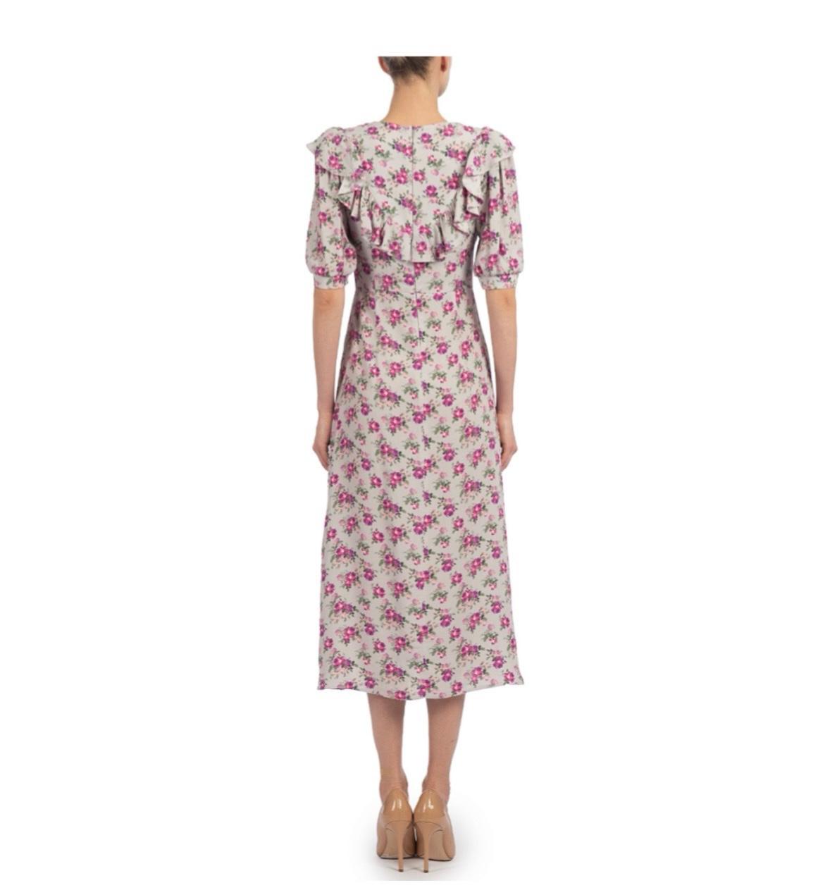 MAIZEL LIGHT GREY FLORAL DRESS