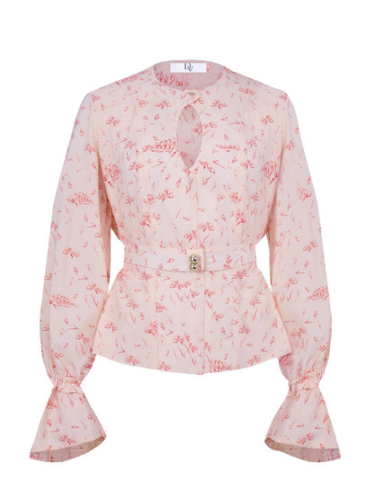 BLOUSE AND SKIRT WITH SIGNATURE FLORAL PRINT PINK