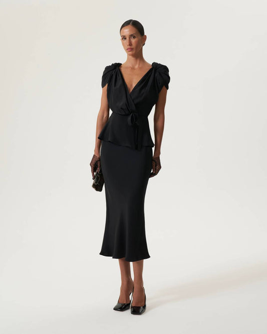 Vintage midi skirt black